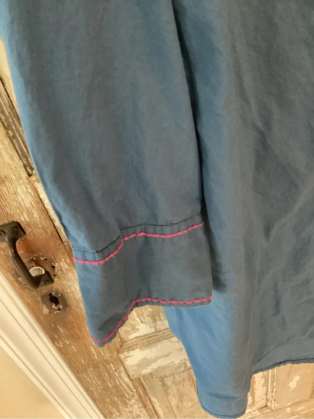 NATURAL LIFE Size Large Lesli Blue Shirt Dress Star Elbow Patch - L/XL - Picture 5 of 10